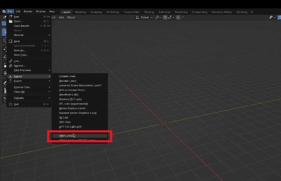 Import a vrm 3d model