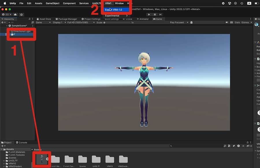 Add to Hierarchy and export menu