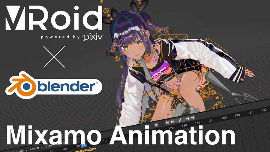 Let's import your 3D model exported from VRoid Studio into Blender and apply animation data of Mixamo.